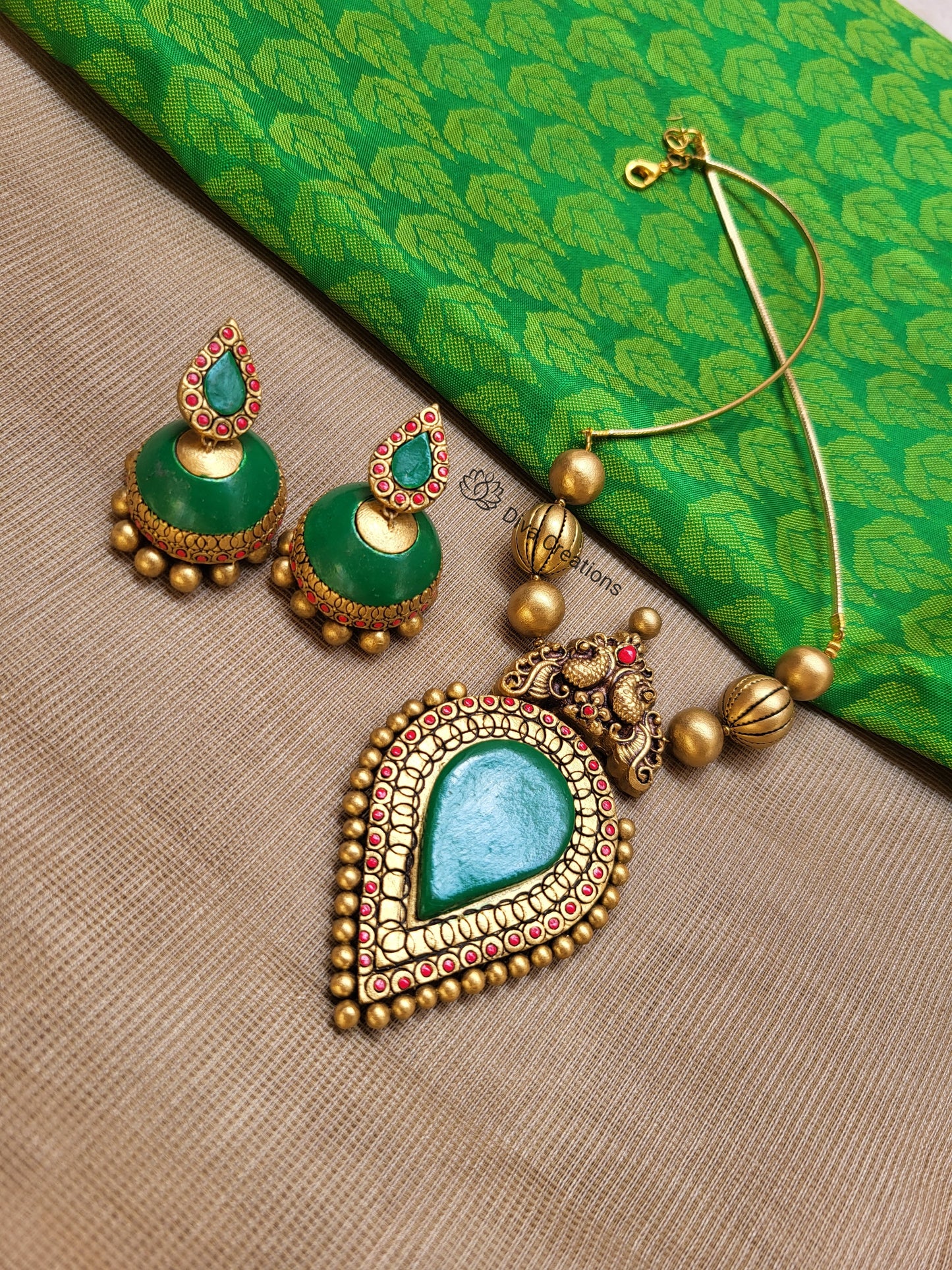 Kerala palakka rain drop type terracotta jewellery