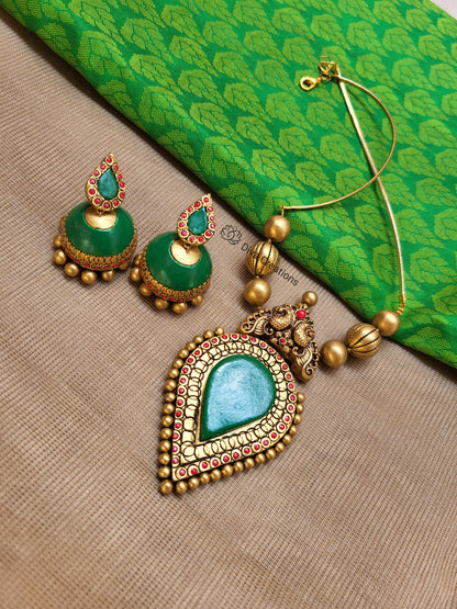 Kerala palakka rain drop type terracotta jewellery