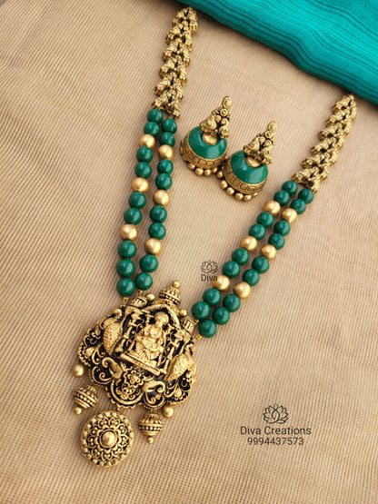 Green 2 Row Lakshmi Terracotta Jewellery