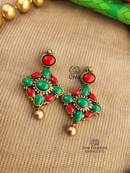 Red Green Simple Ball Terracotta Jewellery