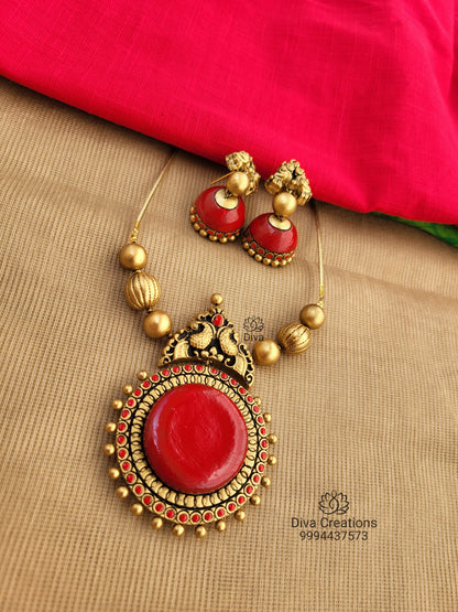 Red Padhakkam Terracotta Jewellery