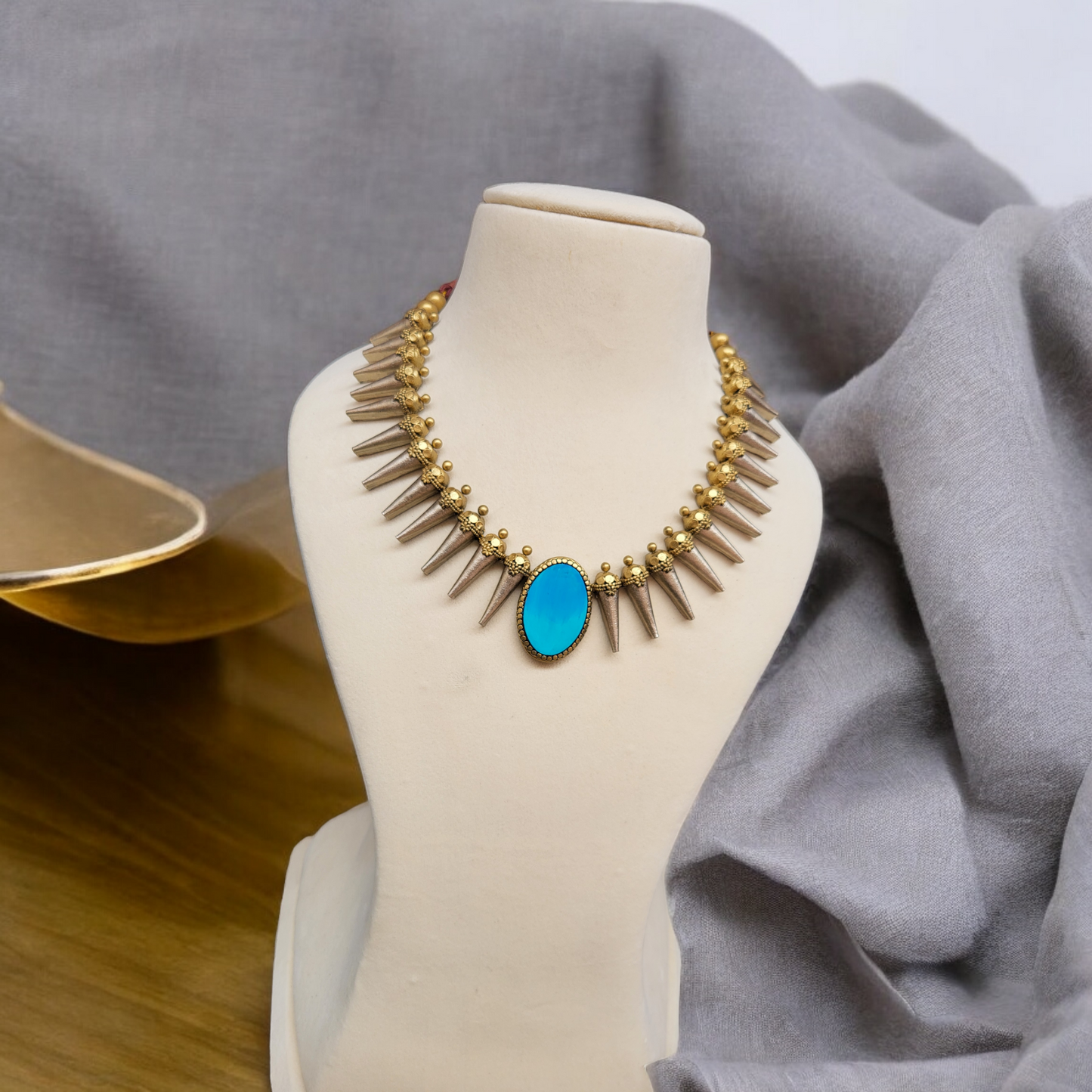 Spike Blue Terracotta Jewellery