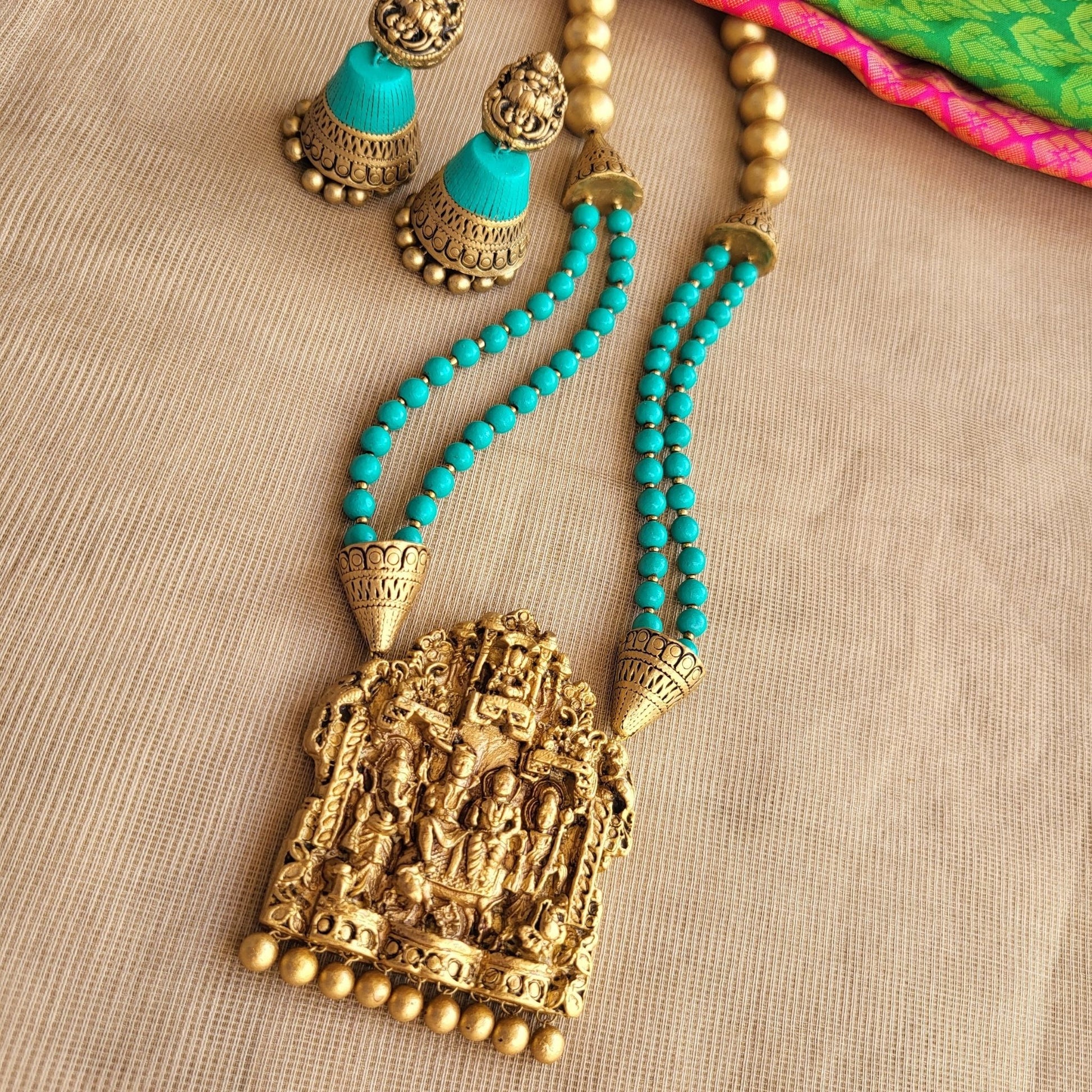 Handcrafted terracotta deity pendants