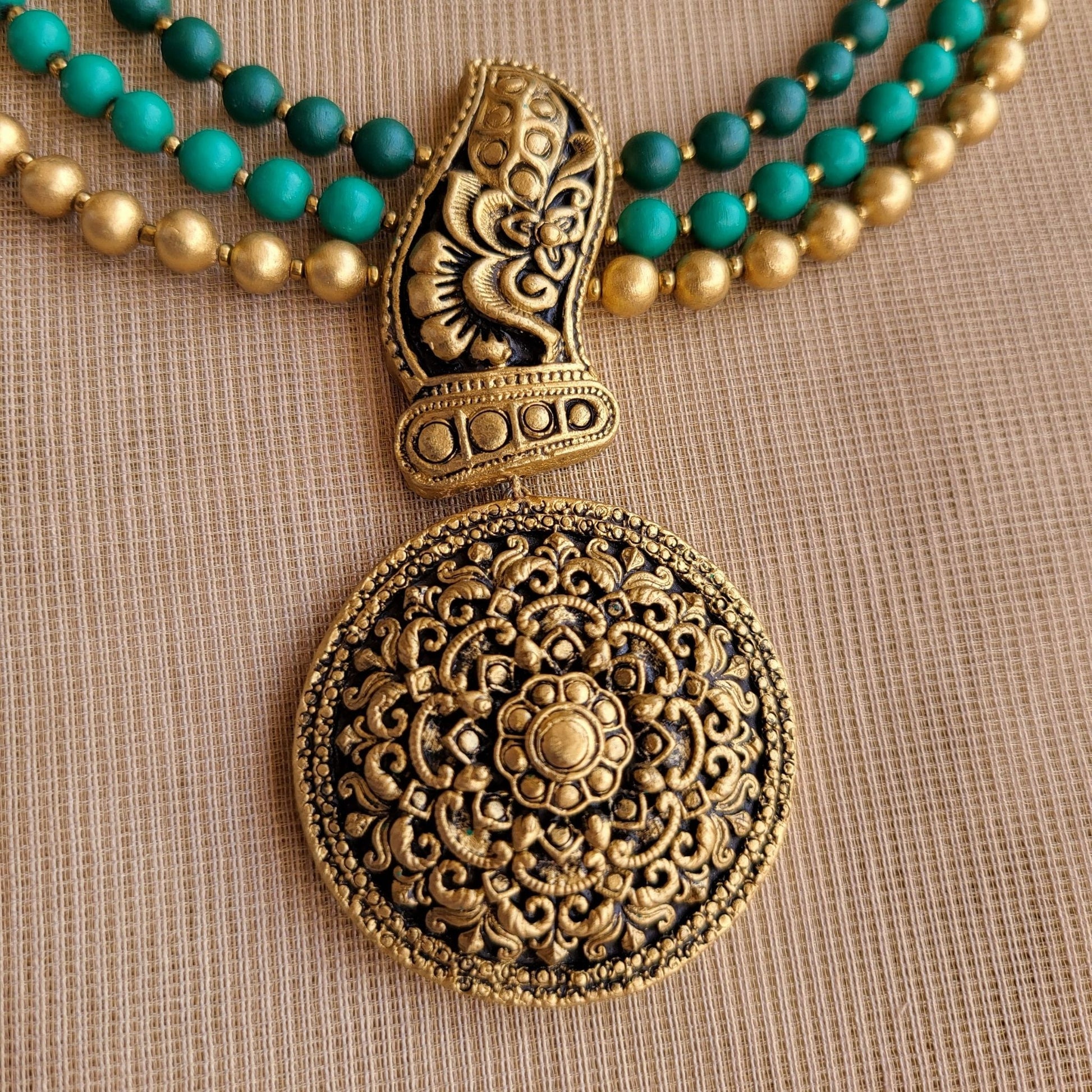 Eco-friendly handmade terracotta jewellery set India
