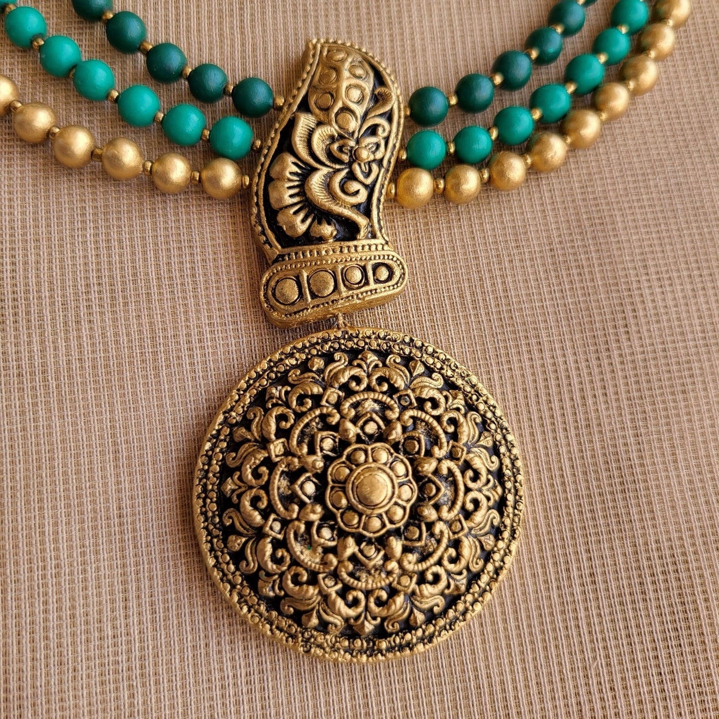 Eco-friendly handmade terracotta jewellery set India