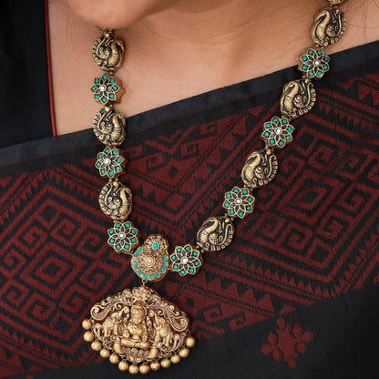Pravisha handmade terracotta jewellery set with Lakshmi pendant