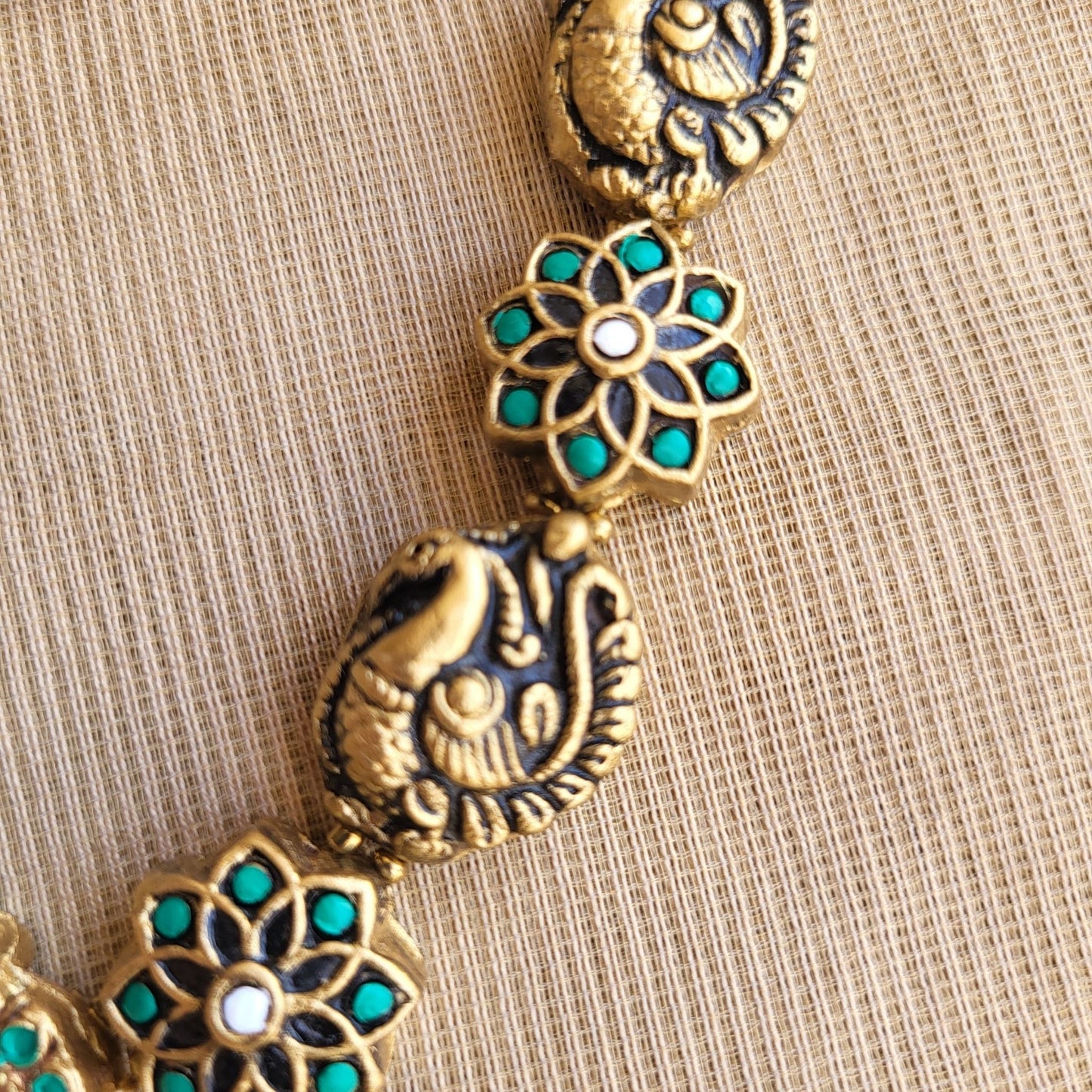 Handcrafted terracotta necklace & earrings