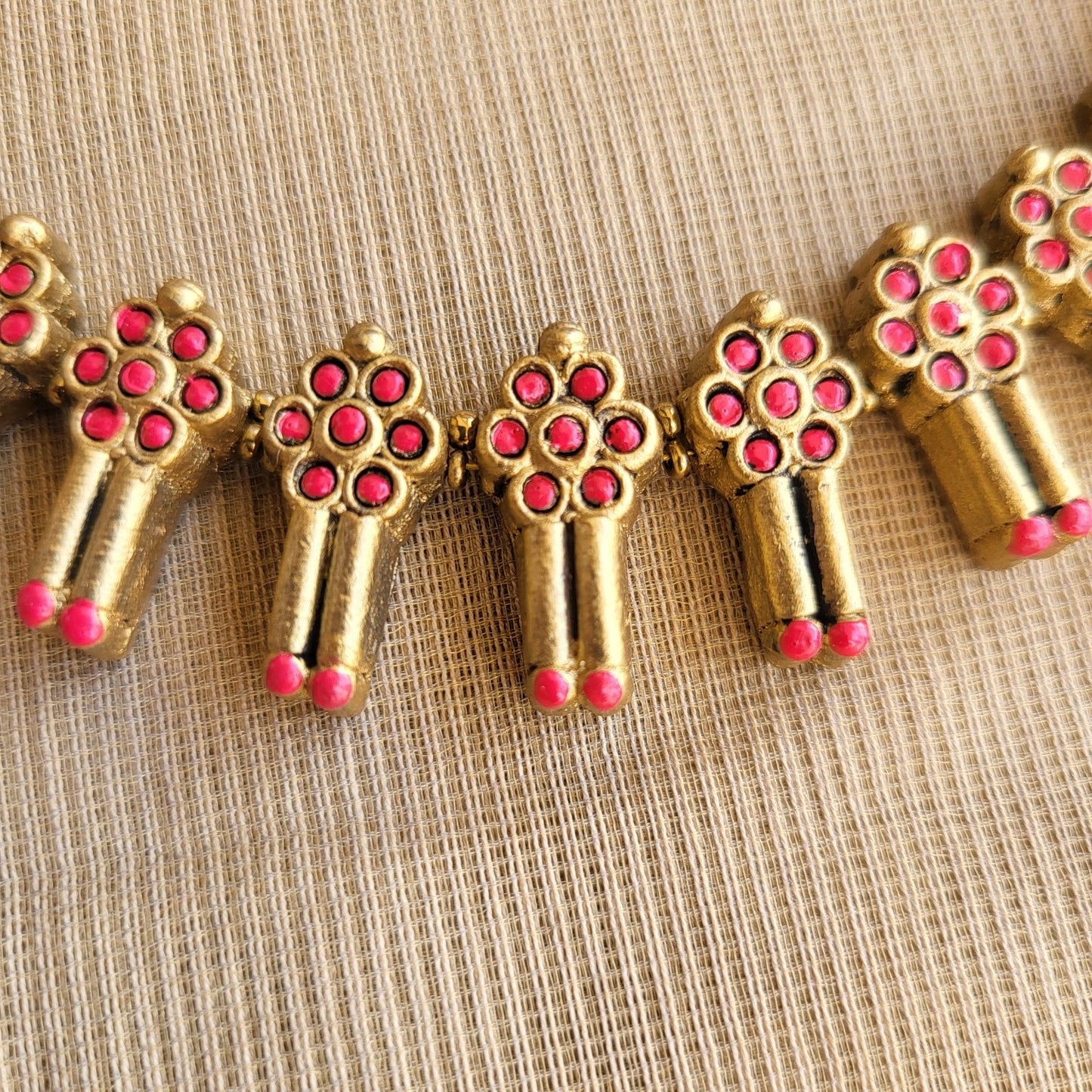 Eco-friendly handmade terracotta jewellery set India