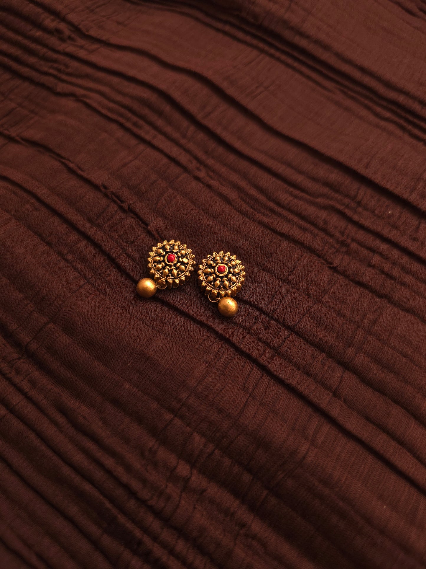 Swarn-Angar Antique Gold & Crimson Terracotta Jewellery Set