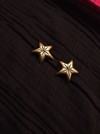 Tara Antique Gold Celestial Star & Textured Metallic Ivory Terracotta Set