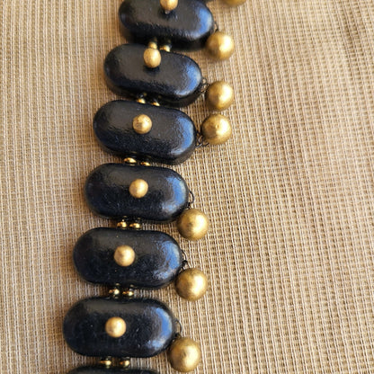 Bold black oval motif design