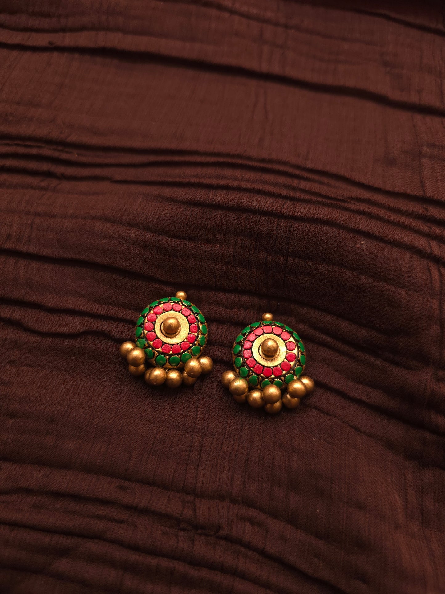 The Chakra Avartan Geometric Antique Gold & Tri-Color Terracotta Set