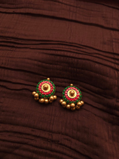 The Chakra Avartan Geometric Antique Gold & Tri-Color Terracotta Set