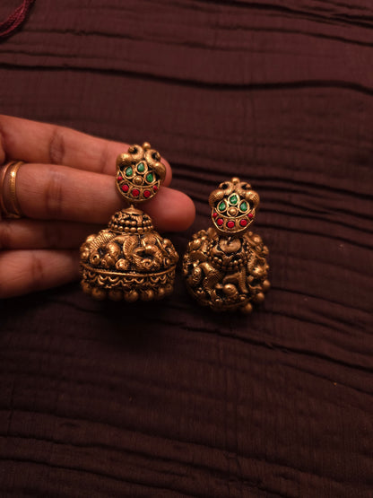 The Gaja Heritage Antique Gold Temple Elephant Terracotta Haar Set