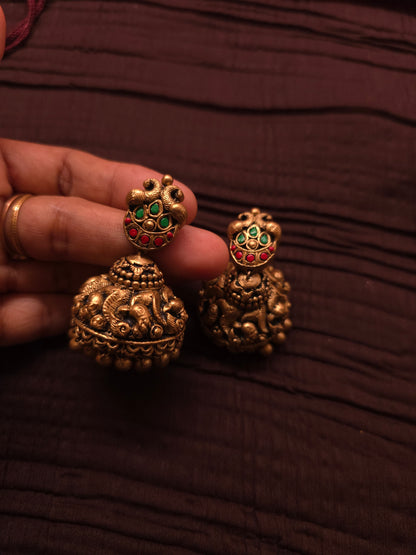 The Gaja Heritage Antique Gold Temple Elephant Terracotta Haar Set