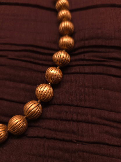 The Mayura Mukta Antique Gold & Tri-Color Peacock Bead Set
