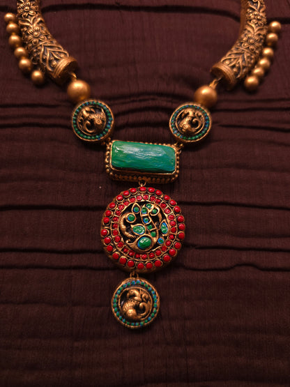 The Mayura Virasat Antique Gold & Emerald Heritage Terracotta Set