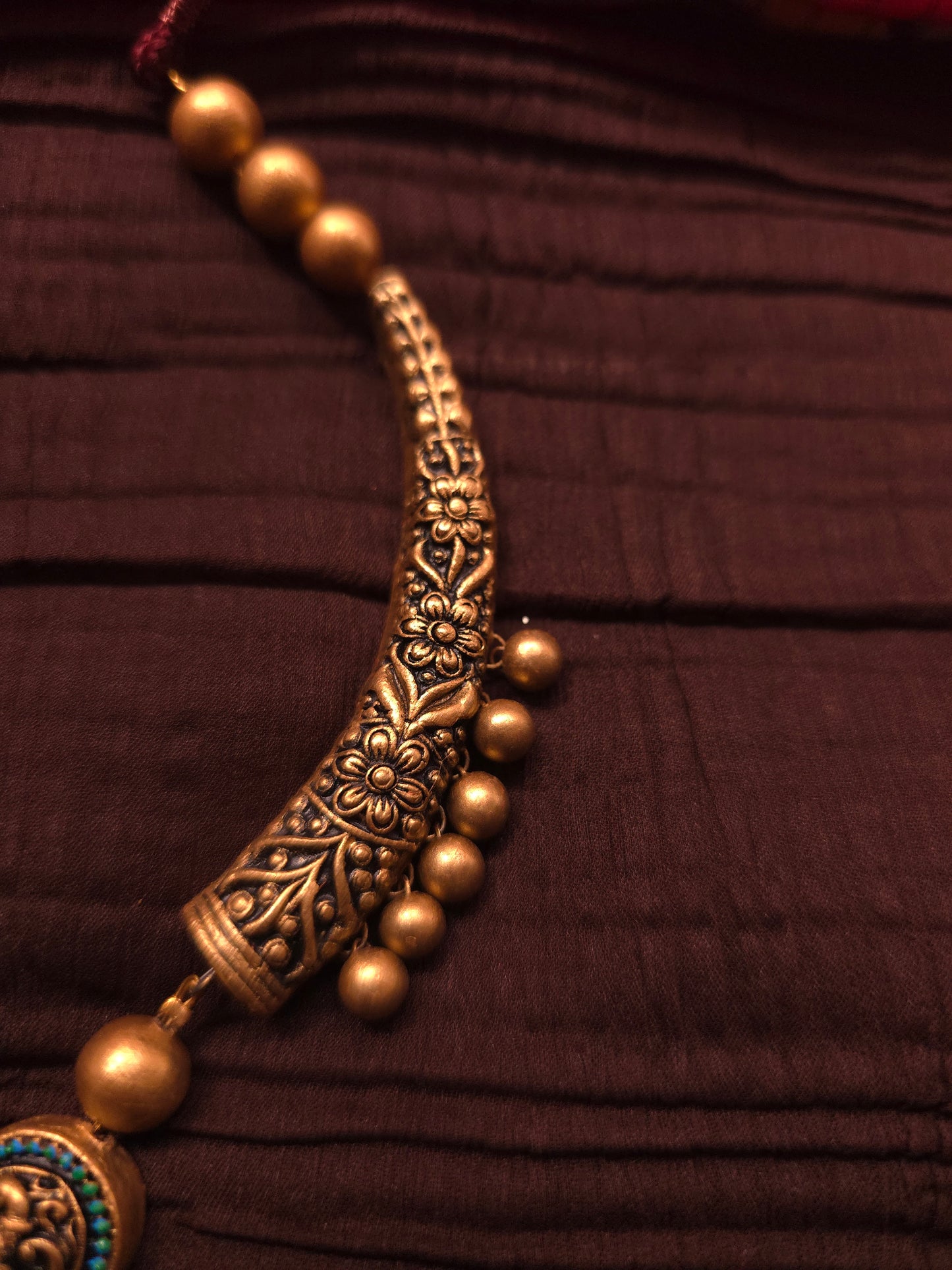 The Mayura Virasat Antique Gold & Emerald Heritage Terracotta Set
