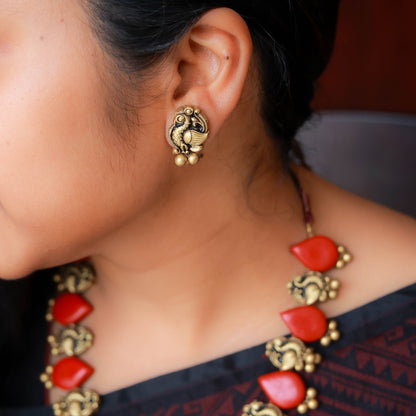 Handcrafted terracotta earrings