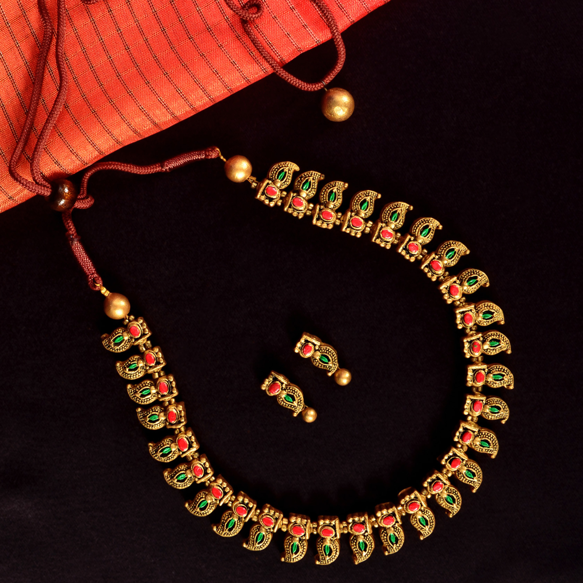 Paisley Motif Terracotta Jewellery