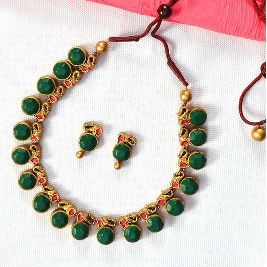 Emerald Leaf Terracotta Jewellery