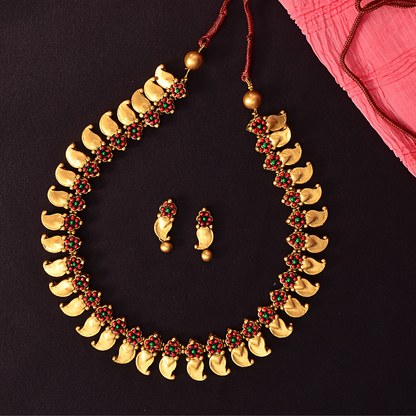 Golden Leaf Terracotta Jewellery Set