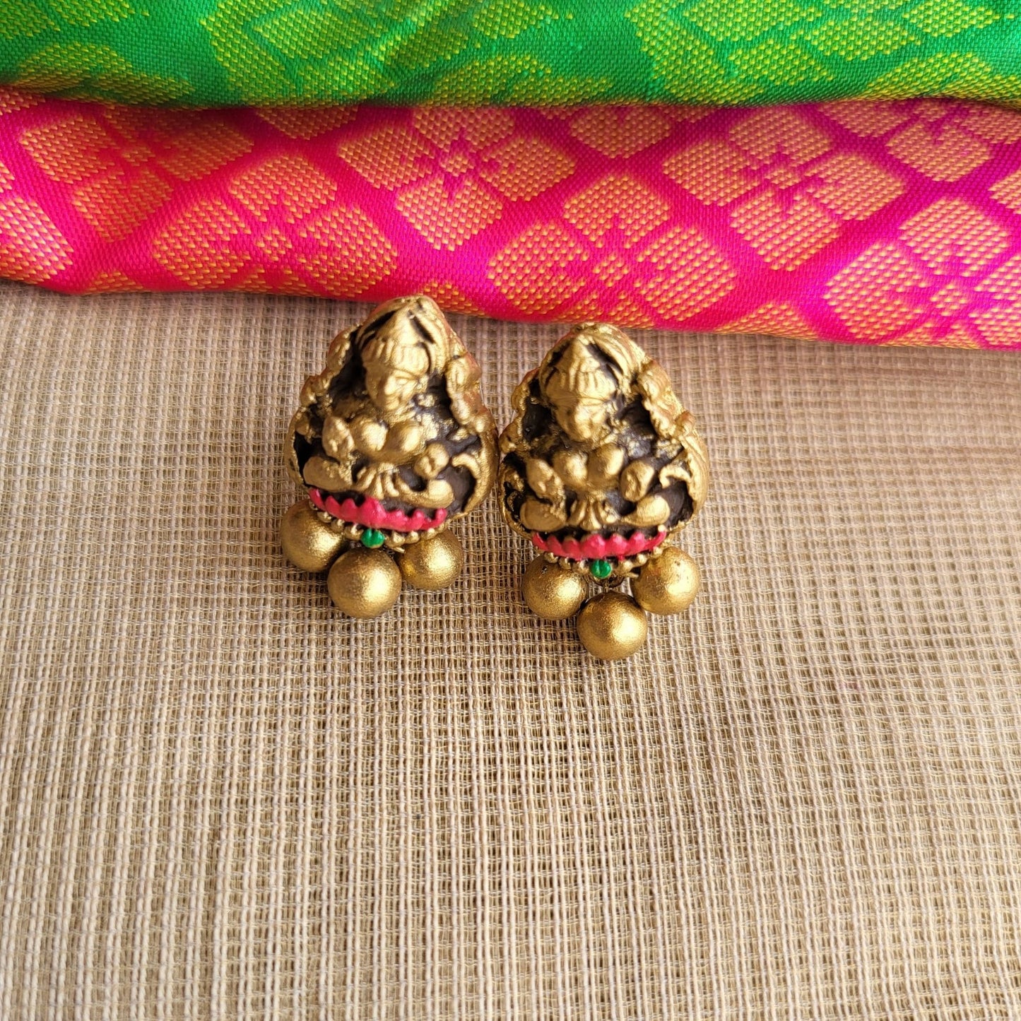 Eco-friendly handmade terracotta pendant India