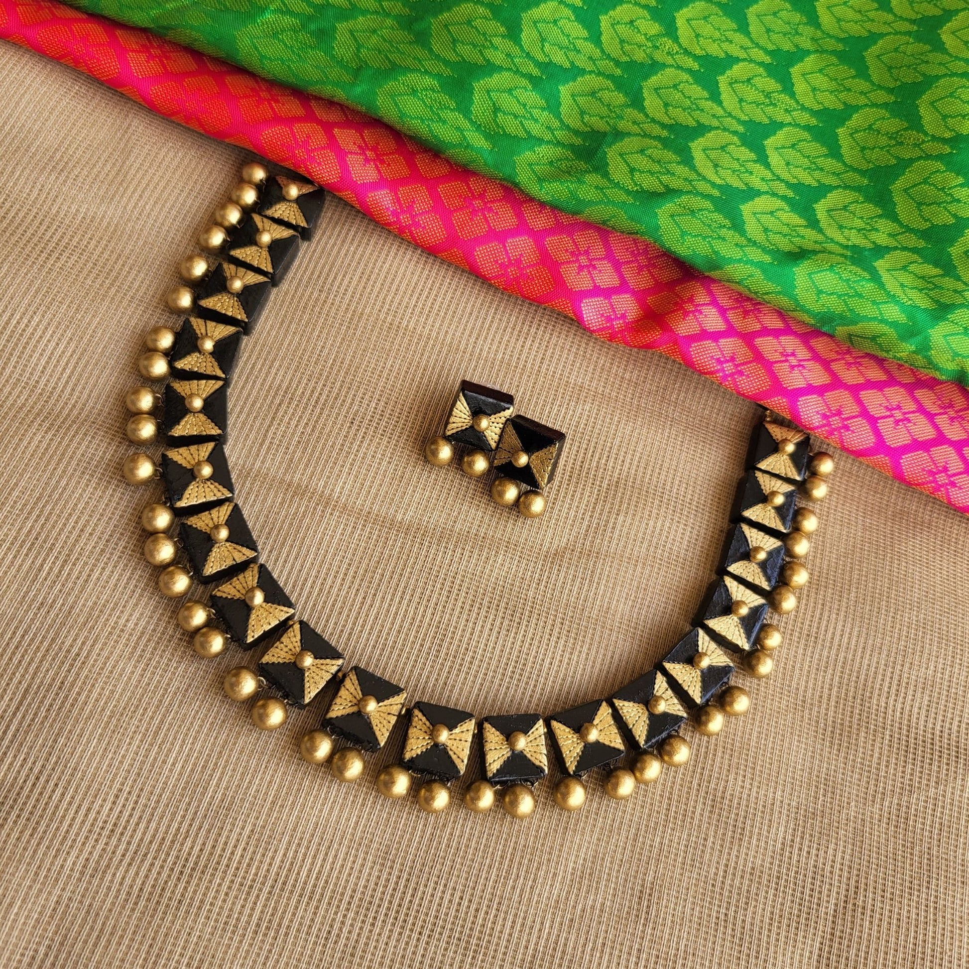 Eco-friendly terracotta ethnic jewellery set India