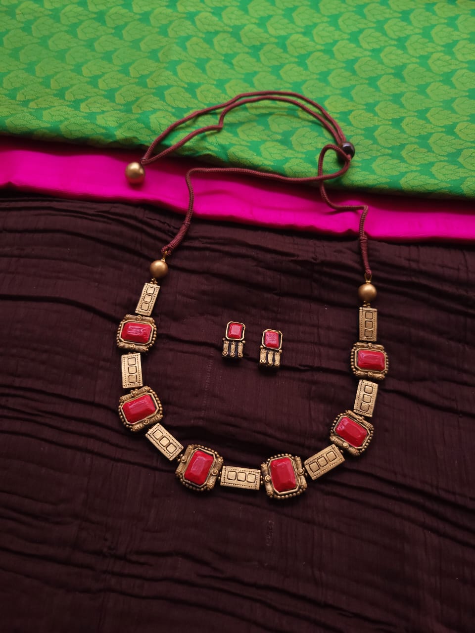 Rectangular Bold Terracotta Jewellery