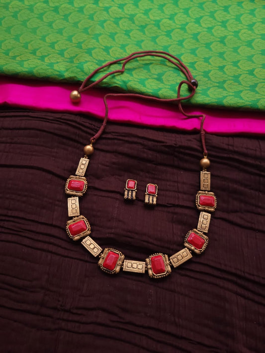 Rectangular Bold Terracotta Jewellery