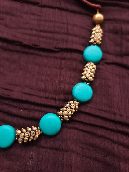 Turquoise Beaded Terracotta Jewellery