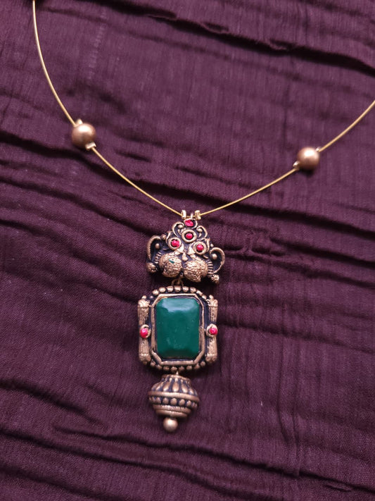 Terracotta Emerald Pendant Jewellery