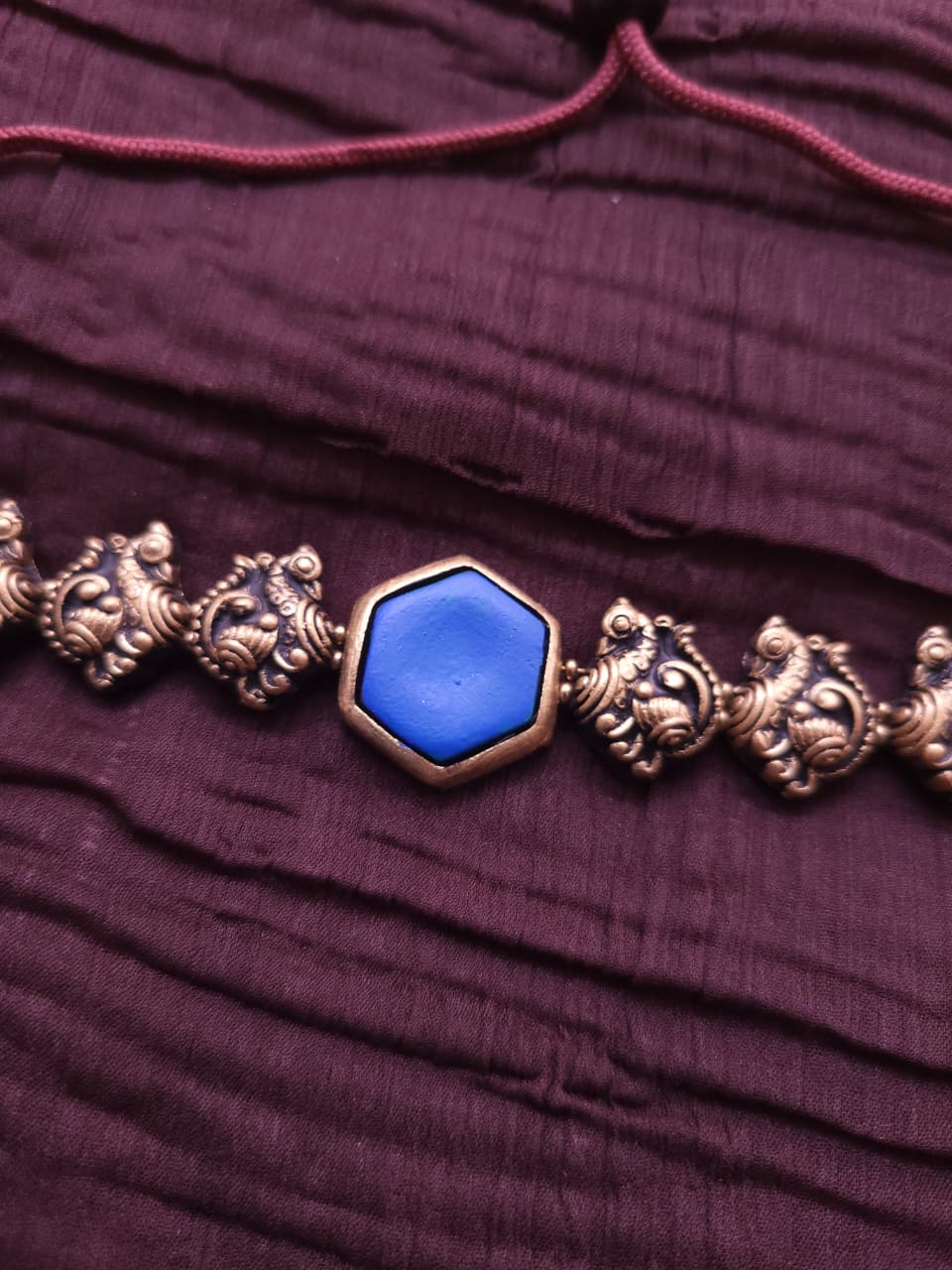 Terracotta Peacock Gemstone Jewellery