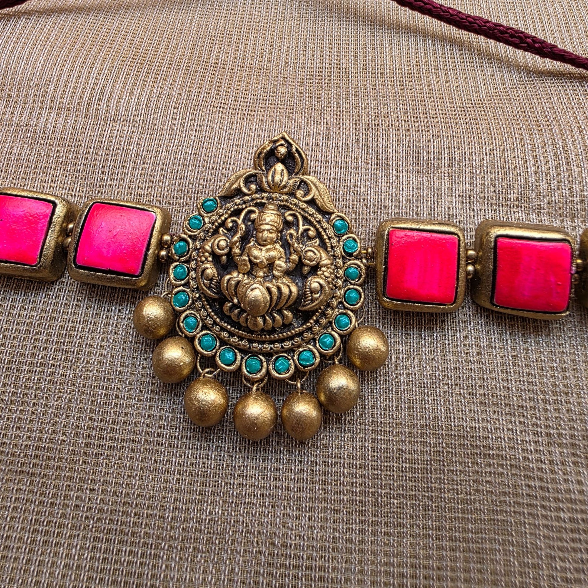 Lakshmi Choker Terracotta Jewellery Pink
