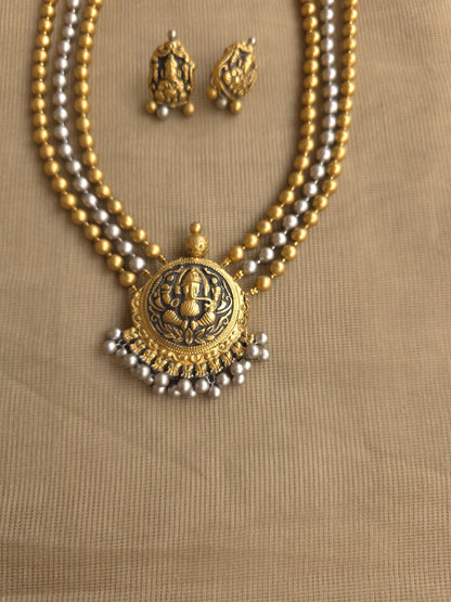 Traditional terracotta necklace with Ganesha motif