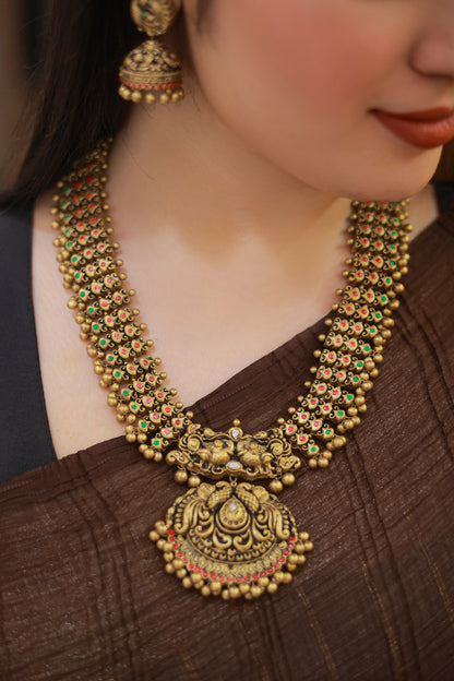 Grandeur Peacock Haram Terracotta Jewellery