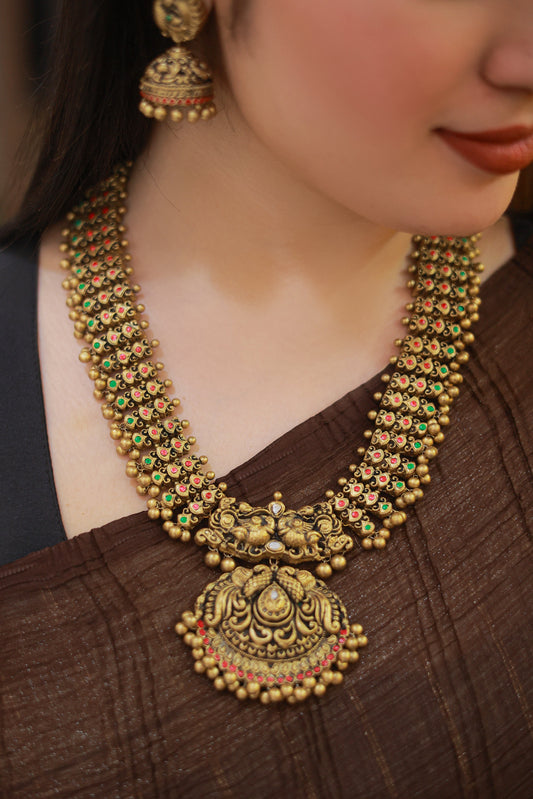 Grandeur Peacock Haram Terracotta Jewellery