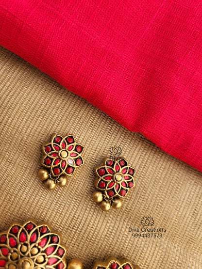 Jadau Floral Choker Terracotta Jewellery
