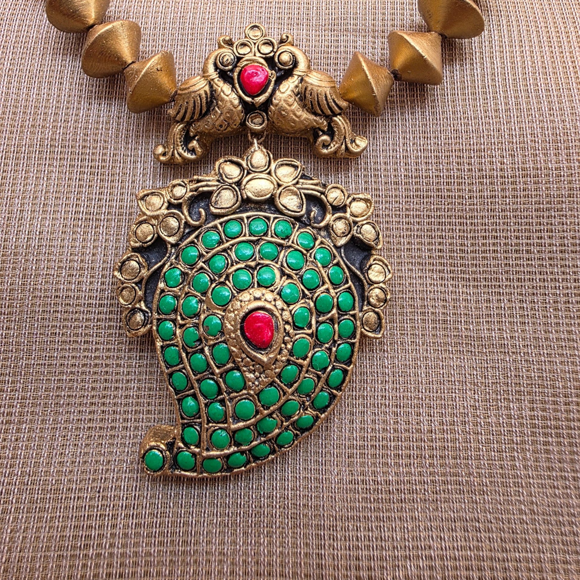Kemp Mango Terracotta Jewellery Dark Green