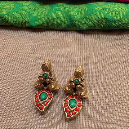 Kemp Mango Terracotta Jewellery Orange Jhumka Earrings