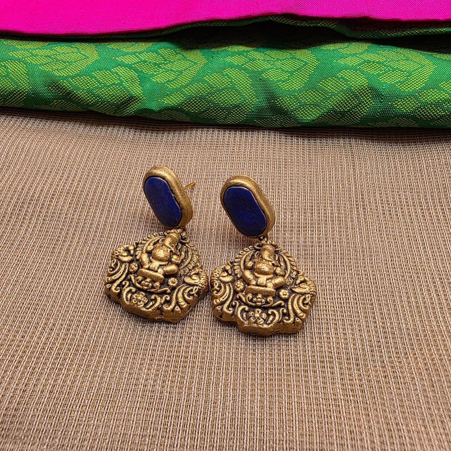 Kemp New Terracotta Jewellery Indigo Jhumka Earrings