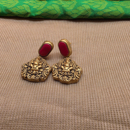 Kemp New Terracotta Jewellery Maroon Jhumka Earrings