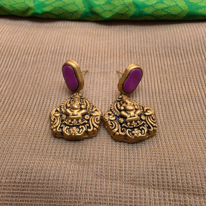 Kemp New Terracotta Jewellery Purple Jhumka Earrings