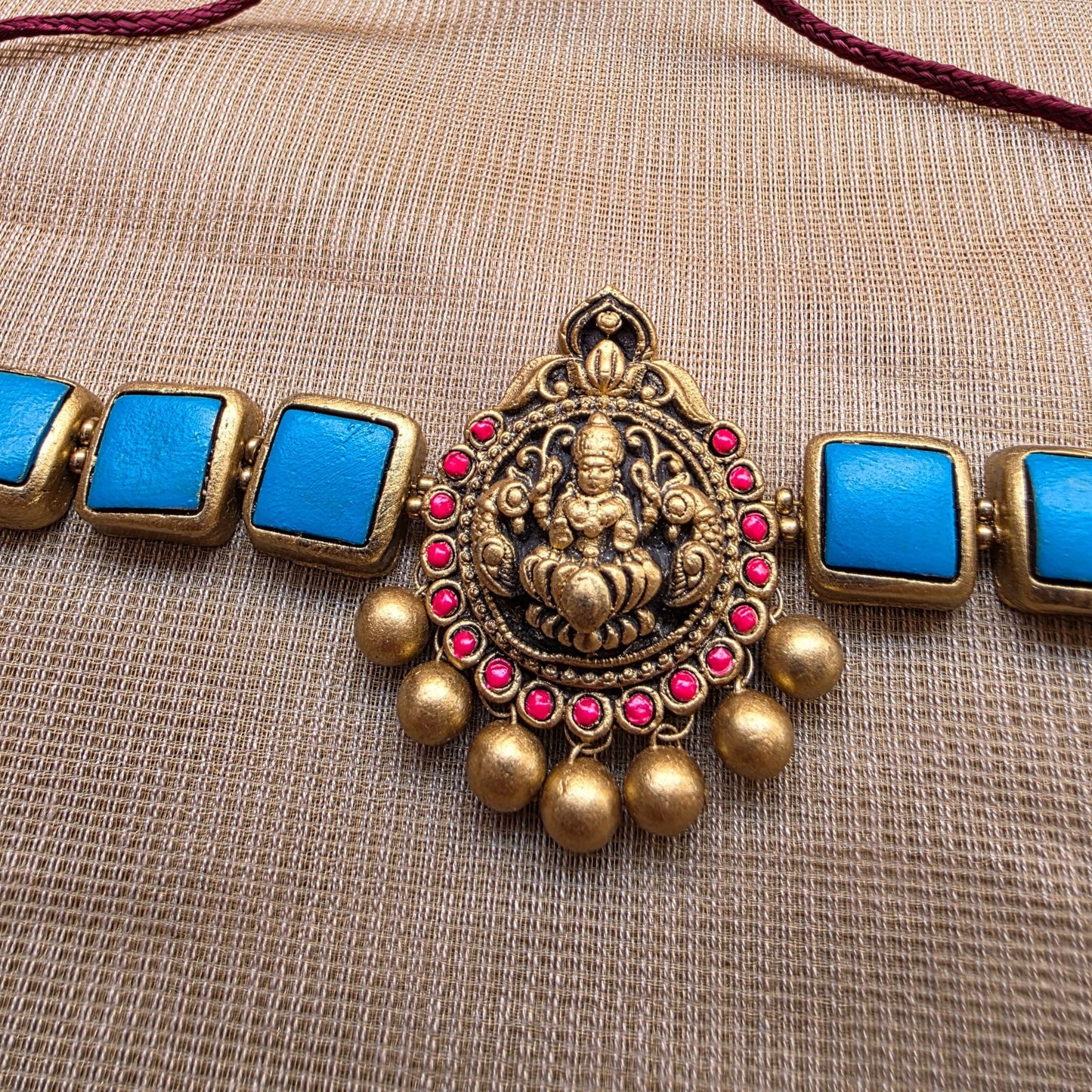 Lakshmi Choker Terracotta Jewellery Blue