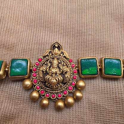 Lakshmi Choker Terracotta Jewellery Dark Green