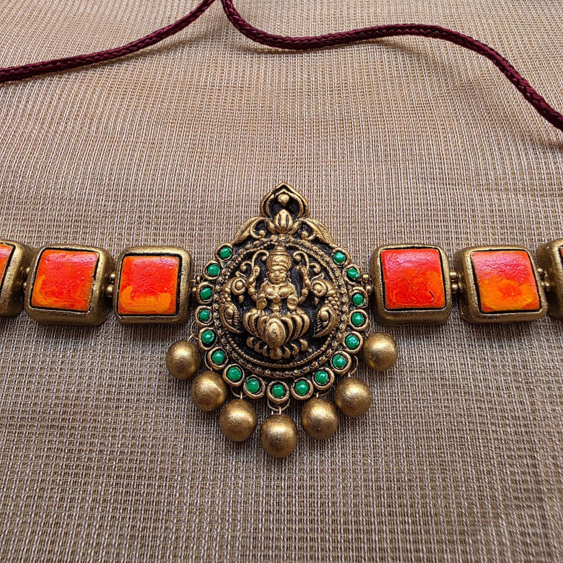 Lakshmi Choker Terracotta Jewellery Orange