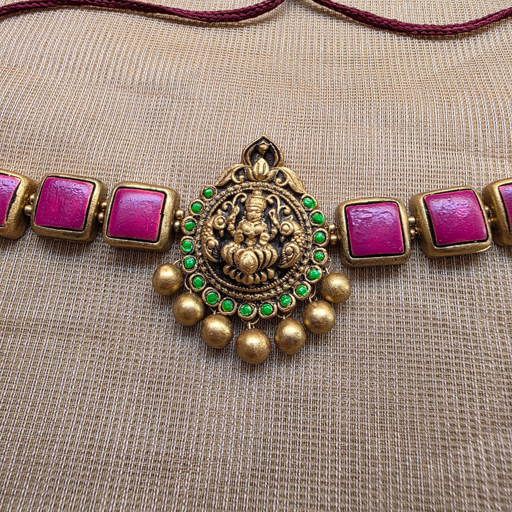 Lakshmi Choker Terracotta Jewellery Purple Online
