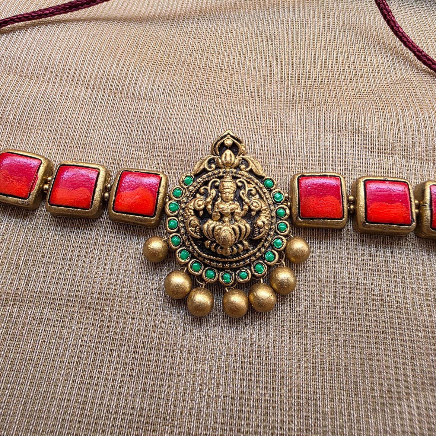Lakshmi Choker Terracotta Jewellery Red