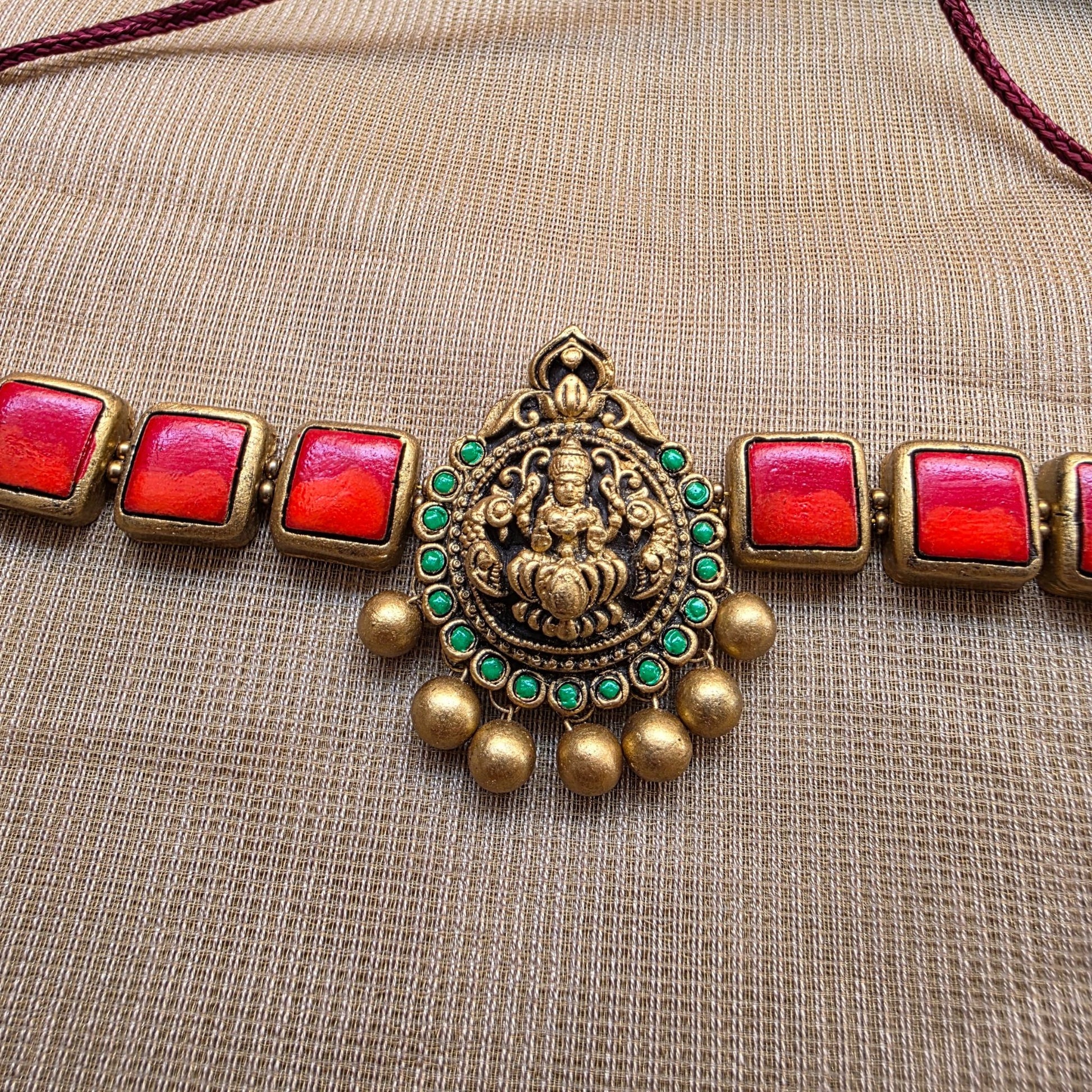 Lakshmi Choker Terracotta Jewellery Red