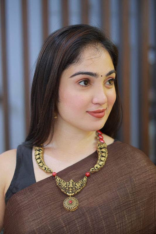 Lakshmi Hasli Pink Punch Terracotta Jewellery